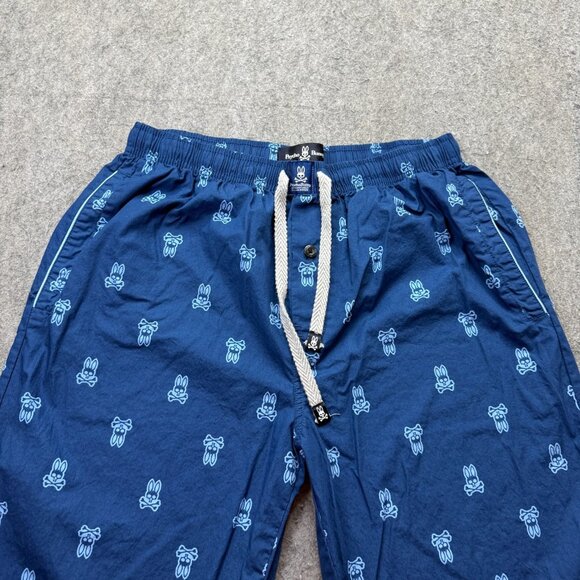 Psycho Bunny Pajama Bottoms Men M Blue All Over Print AOP 31" - Picture 3 of 16